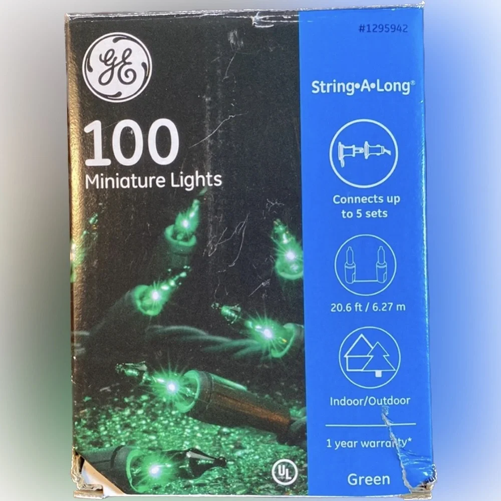 GE String-A-Long Green Miniature Lights